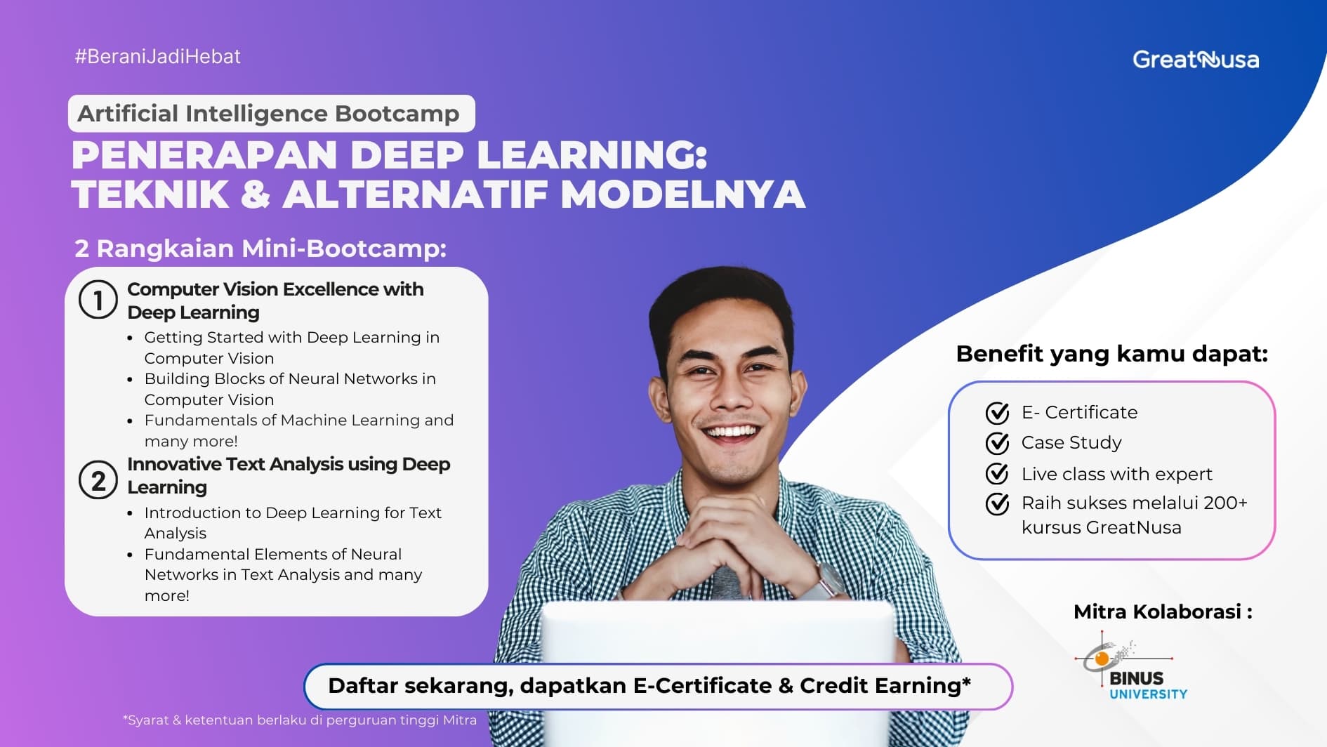 Artificial Intelligence Bootcamp - Penerapan Deep Learning: Teknik & Alternatif Modelnya