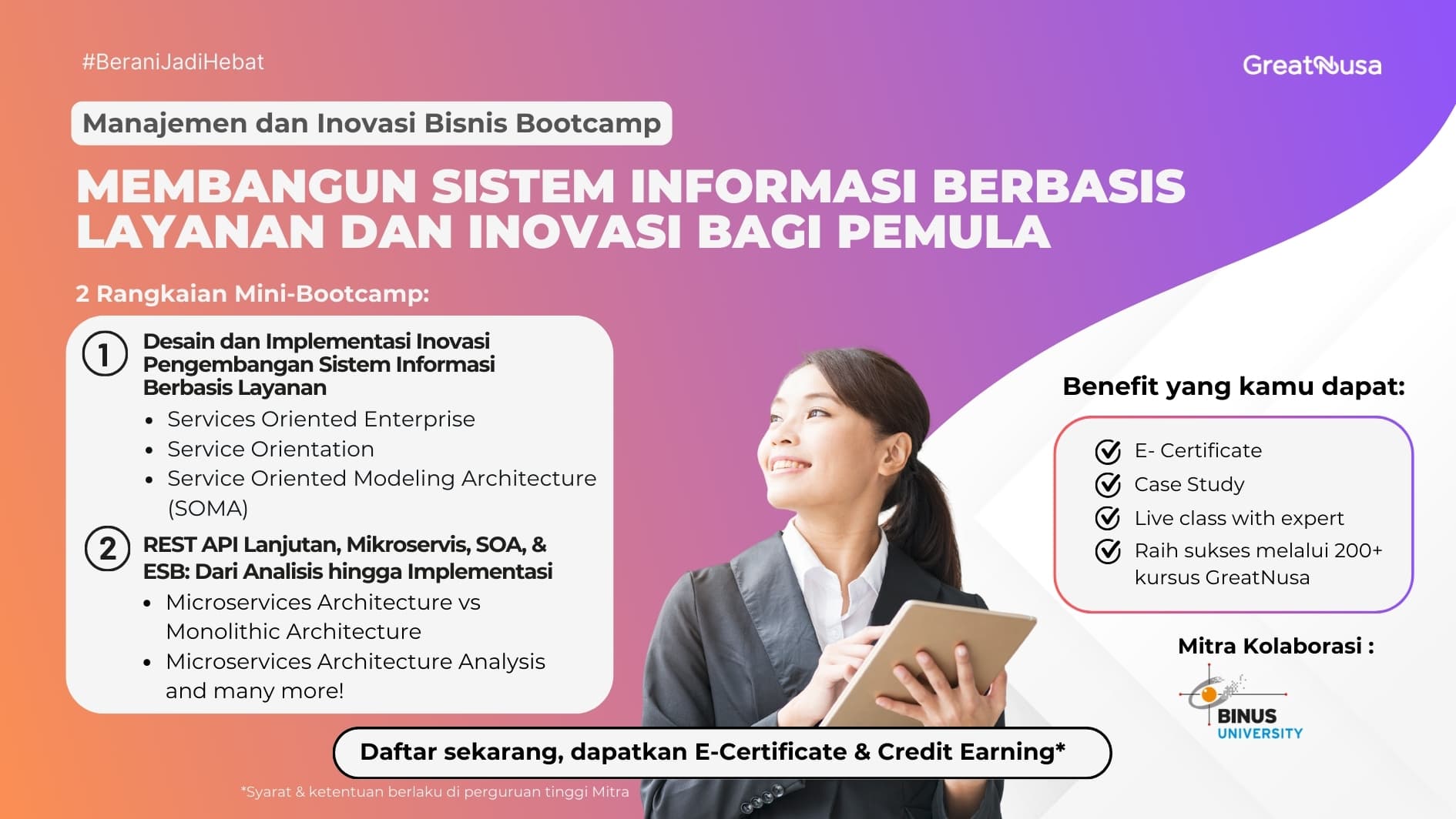Manajemen Dan Inovasi Bisnis Bootcamp - Membangun Sistem Informasi Berbasis Layanan Dan Inovasi Bagi Pemula