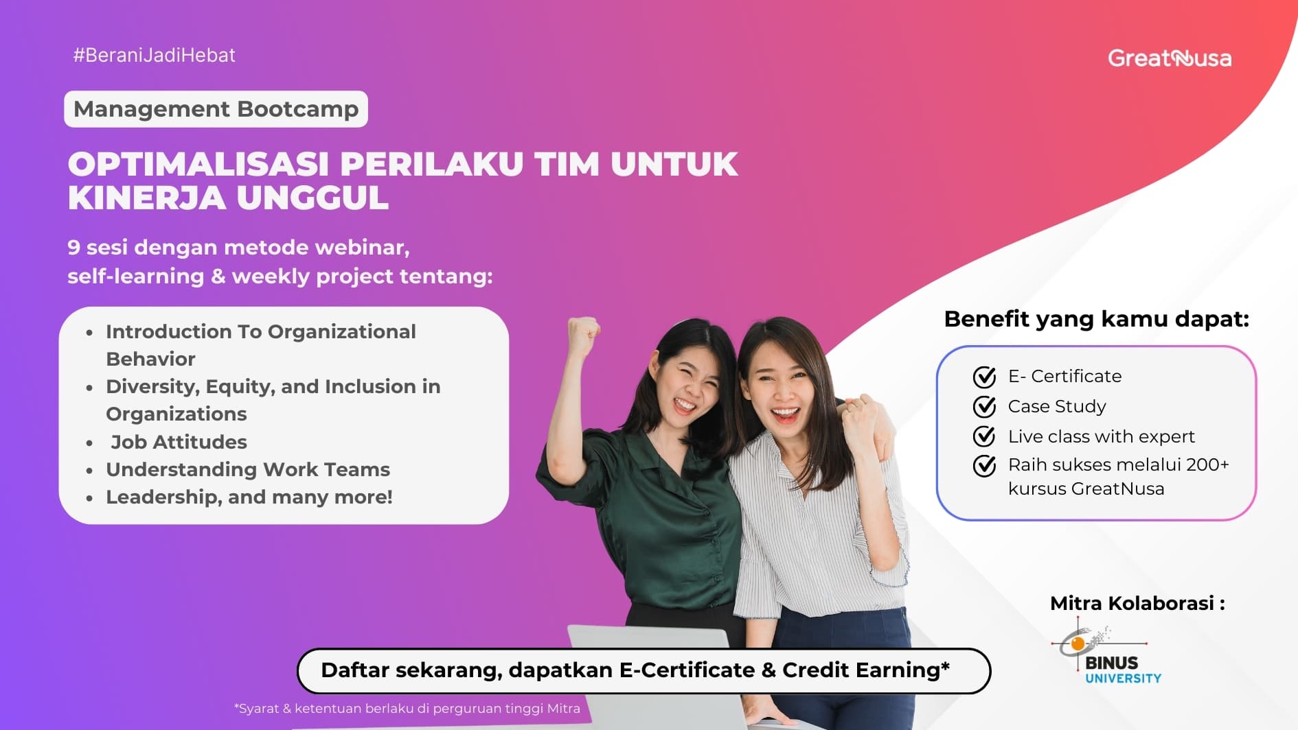 Management Bootcamp - Optimalisasi Perilaku Tim Untuk Kinerja Unggul
