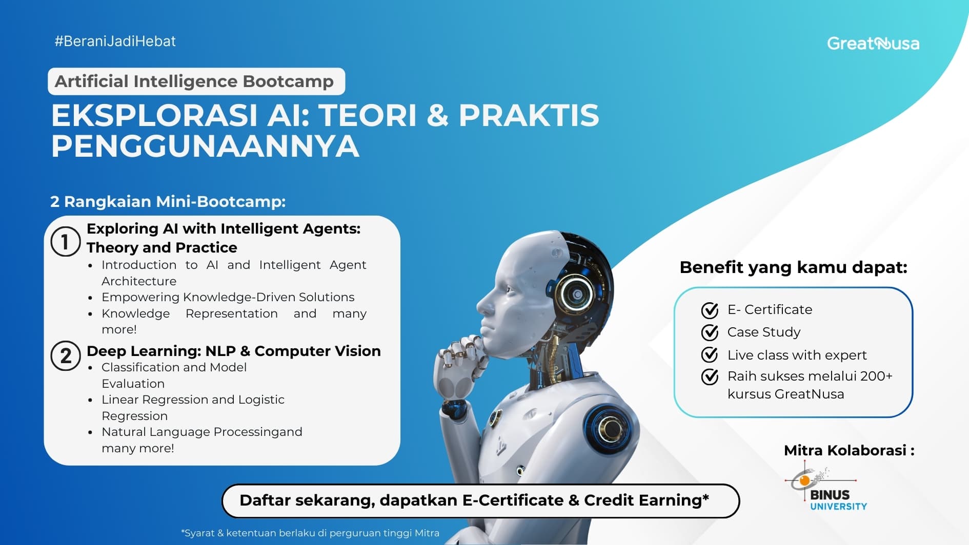 Artificial Intelligence Bootcamp - Eksplorasi AI: Teori & Praktis Penggunaannya